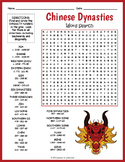 CHINESE DYNASTIES Word Search Puzzle Worksheet Activity