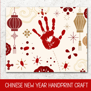 Preview of CHINESE NEW YEAR ACTIVITY, DIY HANDPRINT CRAFT, JANUARY FINGERPRINT ART