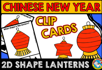 Preview of CHINESE NEW YEAR 2024 ACTIVITY LANTERN 2D SHAPES KINDERGARTEN MATH CENTER CARDS