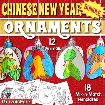 Preview of CHINESE NEW YEAR Ornaments Bundle — 12 Ornaments of the Chinese Zodiac