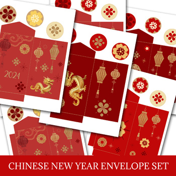 Preview of CHINESE NEW YEAR, PRINTABLE RED ENVELOPE CRAFT, 2024 YEAR OF THE DRAGON ACTIVITY