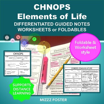 Preview of CHNOPS: Elements of Life, Element Cycles Guided Notes (Digital & Printable)