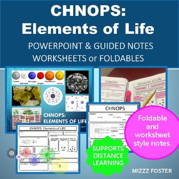 Preview of CHNOPS: Elements of Life PowerPoint and Guided Notes (Digital & Printable)