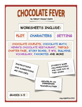 Chocolate Fever LIterature Guide Novel Study by Ruth S. | TpT