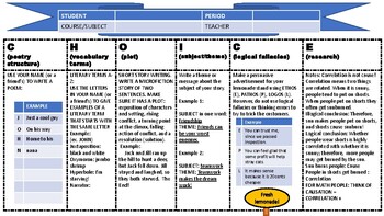 Preview of CHOICE BOARD: MULTIPLE LANGUAGE ARTS SKILLS WORKSHEET