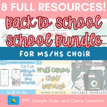 Preview of CHOIR Back to School Bundle - Voice Check/Handbook/Getting to Know You