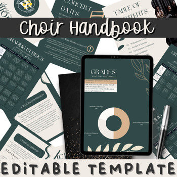 Preview of CHOIR HANDBOOK - Editable Template with FULL Preloaded Content and Rubrics