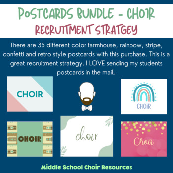 Preview of CHOIR Postcard Bundle (Farmhouse, Rainbow, Confetti, Retro & Stripe)