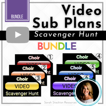 Preview of CHOIR Video Scavenger Hunt Sub Plans | Choir Youtube BUNDLE