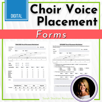 Preview of CHOIR Voice Placement Forms | Vocal Range Identification