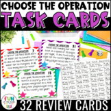 Word Problem Task Cards: Choose the Operation Math Review