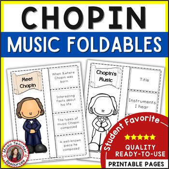 Preview of Music Composer Worksheets - CHOPIN Biography Research and Listening Foldables