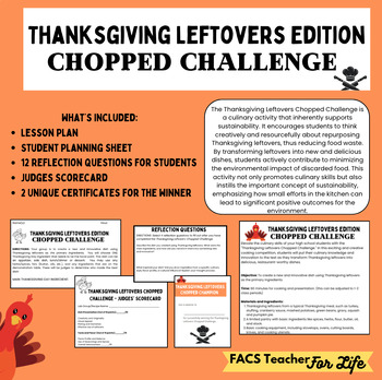 Preview of CHOPPED Challenge-Thanksgiving Leftovers Edition- FACS, FCS, Cooking,High School