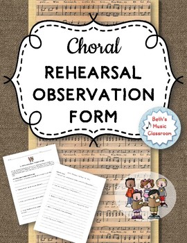 Preview of CHORAL Rehearsal Observation Form