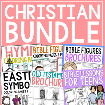 Preview of CHRISTIAN Projects Bundle | Coloring Pages and Posters | Sunday School Activity