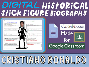 Preview of CHRISTIANO RONALDO Digital Historical Stick Figure Biography (MINI BIOS)