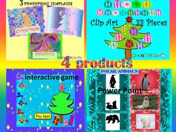 Preview of Christmas Activities - Bundle - POLAR ANIMALS - Game -  Alphabet - Numbers