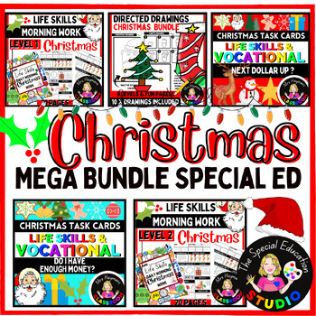 Preview of CHRISTMAS ACTIVITIES BUNDLE Special Education Differentiated Math, LIFE SKILLS