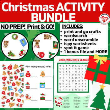 Preview of CHRISTMAS OT ACTIVITY BUNDLE (crafts, ispy worksheets, visual perceptual games)