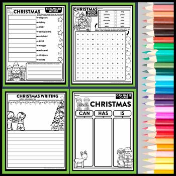 CHRISTMAS ACTIVITY PACKET word search early finisher worksheets ...