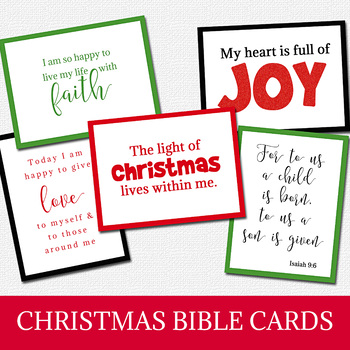 Preview of CHRISTMAS AFFIRMATION CARDS, SCRIPTURE VERSES FOR BIBLE JOURNAL, ADVENT GIFTS