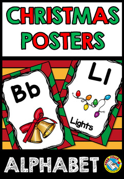 Preview of CHRISTMAS ALPHABET FLASHCARDS POSTERS (CHRISTMAS VOCABULARY CARDS WITH PICTURES)