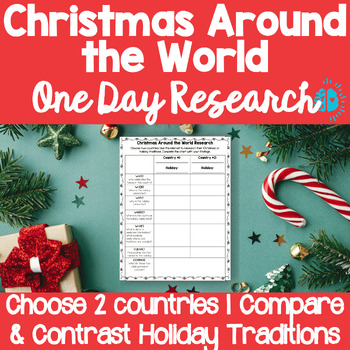 Preview of CHRISTMAS AROUND THE WORLD | Compare Holiday Traditions One Day Research Project