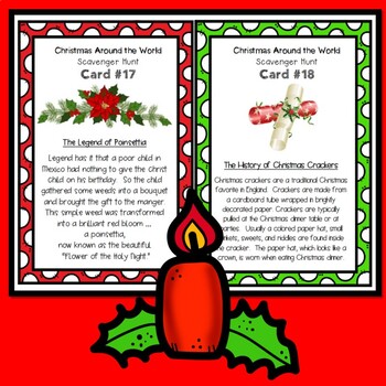 CHRISTMAS / WINTER HOLIDAYS AROUND THE WORLD: Task Cards / Scavenger Hunt