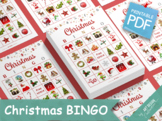 CHRISTMAS BINGO • 30 Printable Cards • Christmas Game Holi