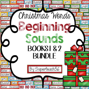 Preview of CHRISTMAS Beginning Sounds Interactive BUNDLE 1 & 2
