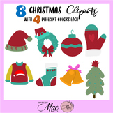 CHRISTMAS CLIPART WITH 4 DIFFERENT COLORS EACH ITEM
