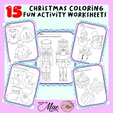 CHRISTMAS COLORING FUN ACTIVITY WORKSHEETS