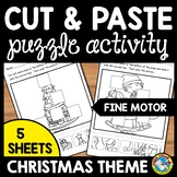 CUT AND PASTE ACTIVITY CHRISTMAS COLORING PAGE DECEMBER CR