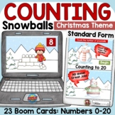 CHRISTMAS COUNTING SNOWBALLS ACTIVITY 0-20 CARDINAL NUMBER