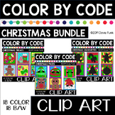 CHRISTMAS Color by Code Clip Art BUNDLE
