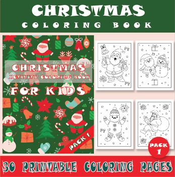 Christmas Coloring Book For KIDS & Cover Page Pack 1 by LITTLE ANGEL STUDIO
