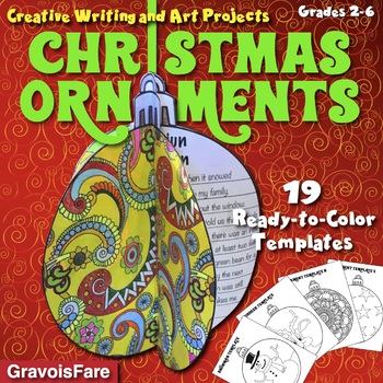 Preview of CHRISTMAS Crafts & Activities: 19 Ornament Templates for Creative Writing & Art