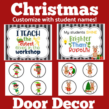 CHRISTMAS DECEMBER Classroom Door Decor Decorations EDITABLE Bulletin Board