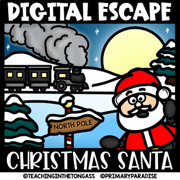 Preview of Christmas Escape Room Math & ELA Digital Activities
