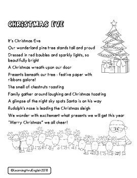 CHRISTMAS EVE POEM (original) AND ACTIVITIES by LearningthruEnglish