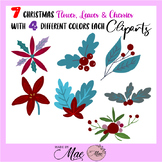 CHRISTMAS FLOWER, LEAVES & CHERRIES WITH 4 DIFFERENT COLOR