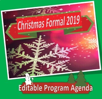 Preview of CHRISTMAS FORMAL - EDITABLE TEMPLATE  "Program Agenda"
