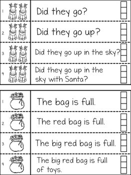 December Christmas Fluency Sentences by Mrs Thompson's Treasures
