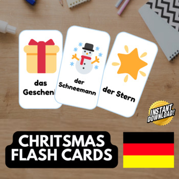 Preview of CHRISTMAS GERMAN Edition (6 emoji pictures) • Montessori Cards • Flash Cards PDF