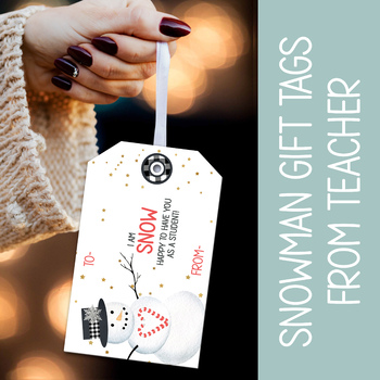 Preview of CHRISTMAS GIFT TAGS FROM TEACHER, PRINTABLE SNOWMAN CARDS, CLASS GIFT IDEAS