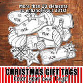 CHRISTMAS GIFT TAGS to COLOR - PDF - Digital file -Instant