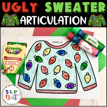 Preview of CHRISTMAS HOLIDAY UGLY SWEATER ARTICULATION (HOLIDAY, WINTER) SPEECH THERAPY