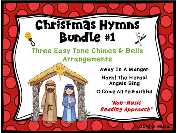 Preview of CHRISTMAS HYMNS - 3 Easy Chimes & Bells Arrangements BUNDLE #1