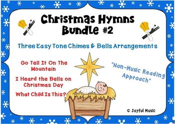 Preview of CHRISTMAS HYMNS - 3 Easy Chimes & Bells Arrangements BUNDLE #2