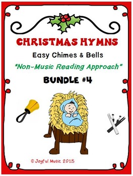 Preview of CHRISTMAS HYMNS - 3 Easy Chimes & Bells Arrangements BUNDLE #4